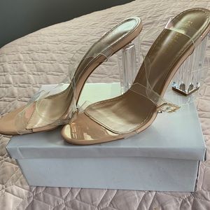 Clear nude heels